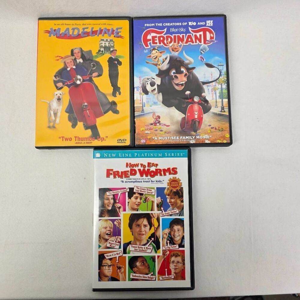 Kids DVD Lot Madeline Ferdinand Worms Bundle